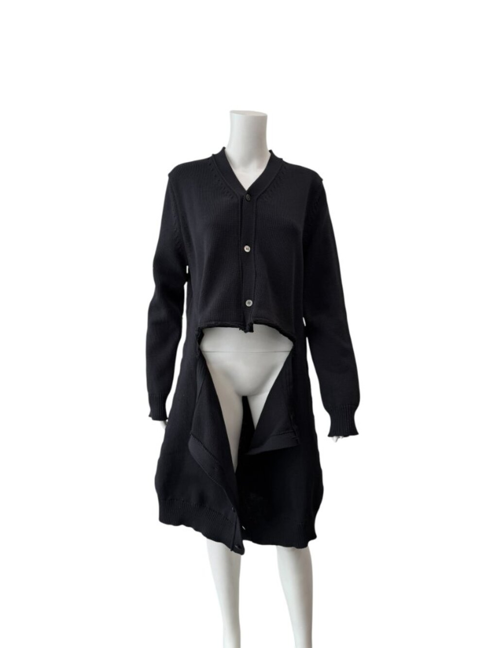 $785 NWT Comme Des Garcon Black Knit Open Cardigan Sweater size Large